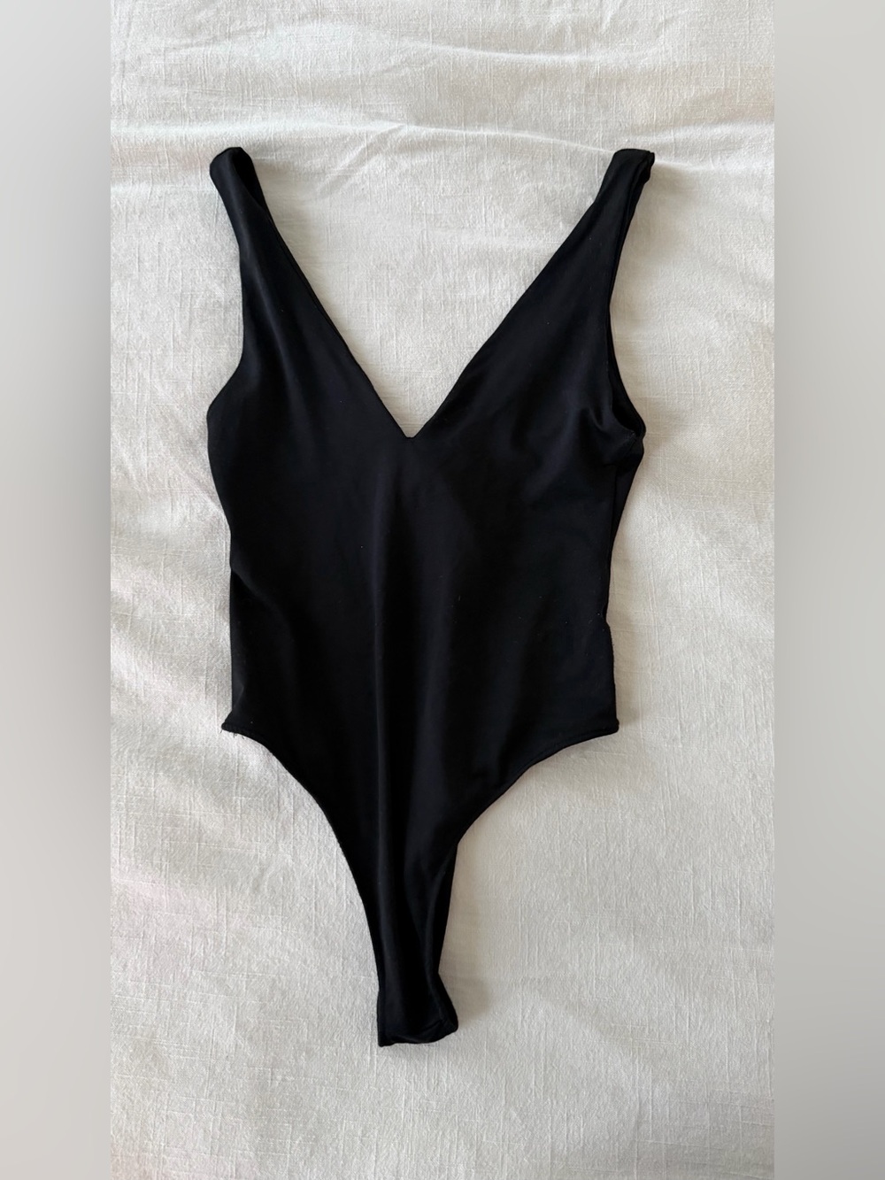 Zara Black V-Neck Bodysuit size M - minimalist sleek